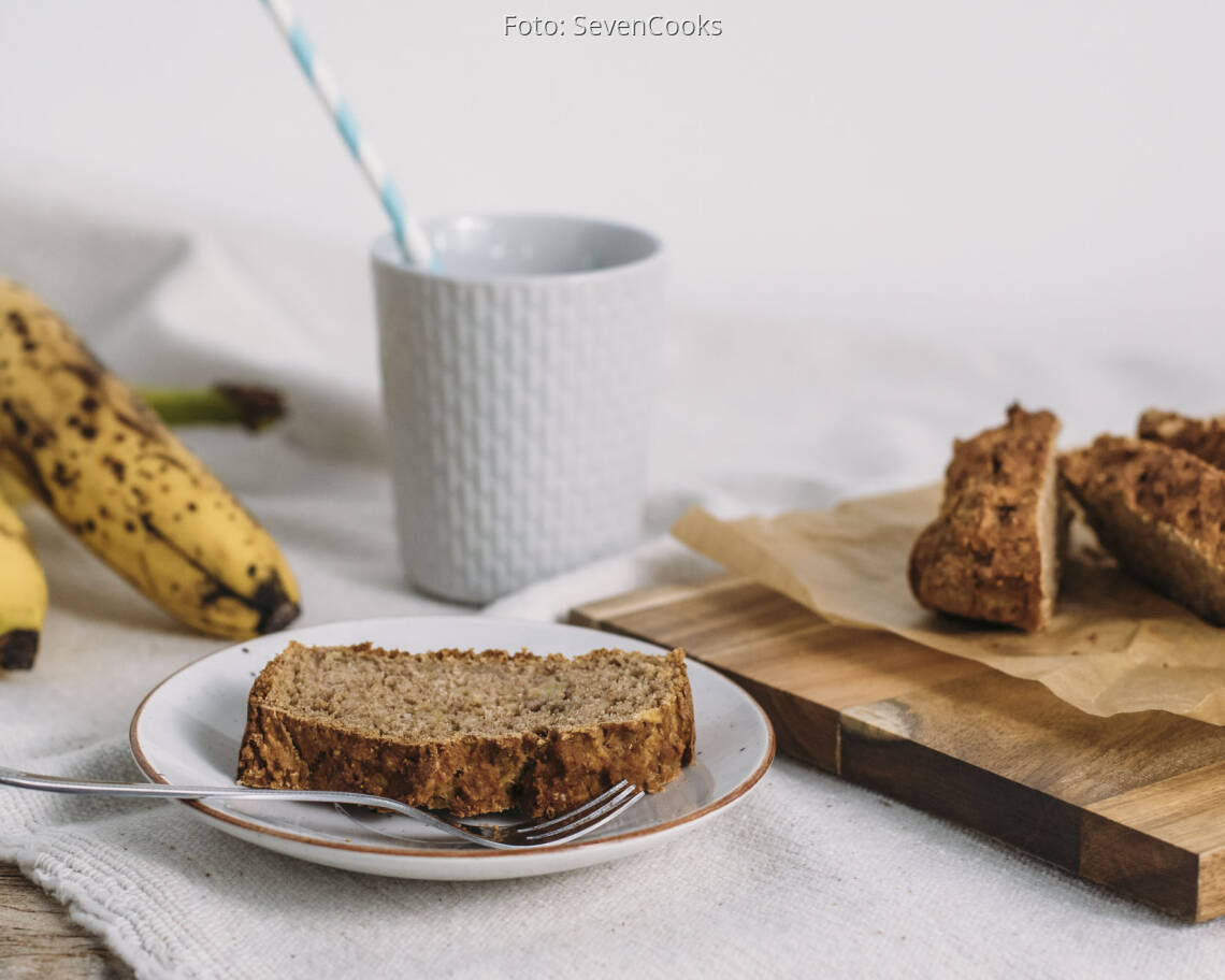 Veganes Rezept: Veganes Bananenbrot ohne Zucker