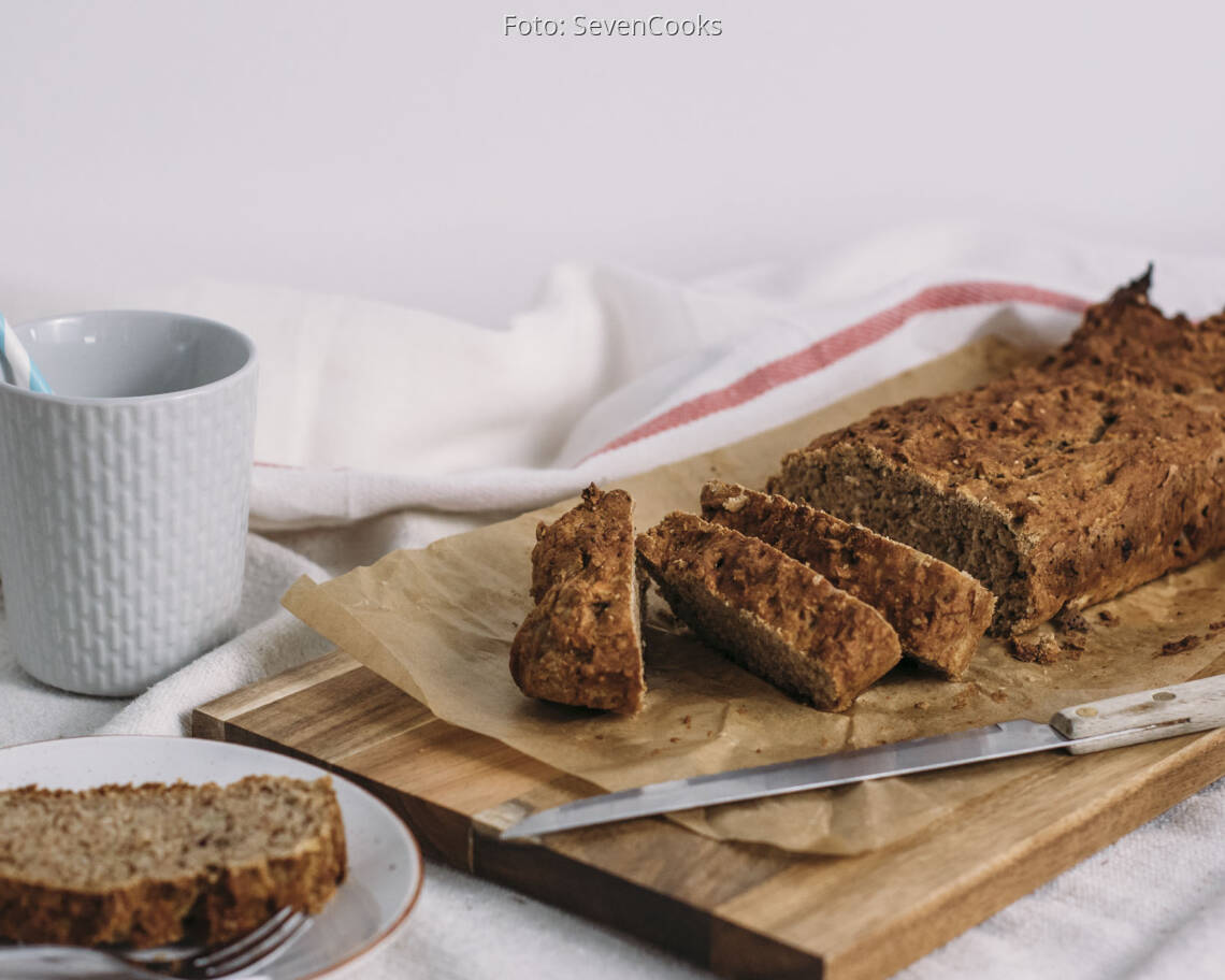 Veganes Rezept: Veganes Bananenbrot ohne Zucker