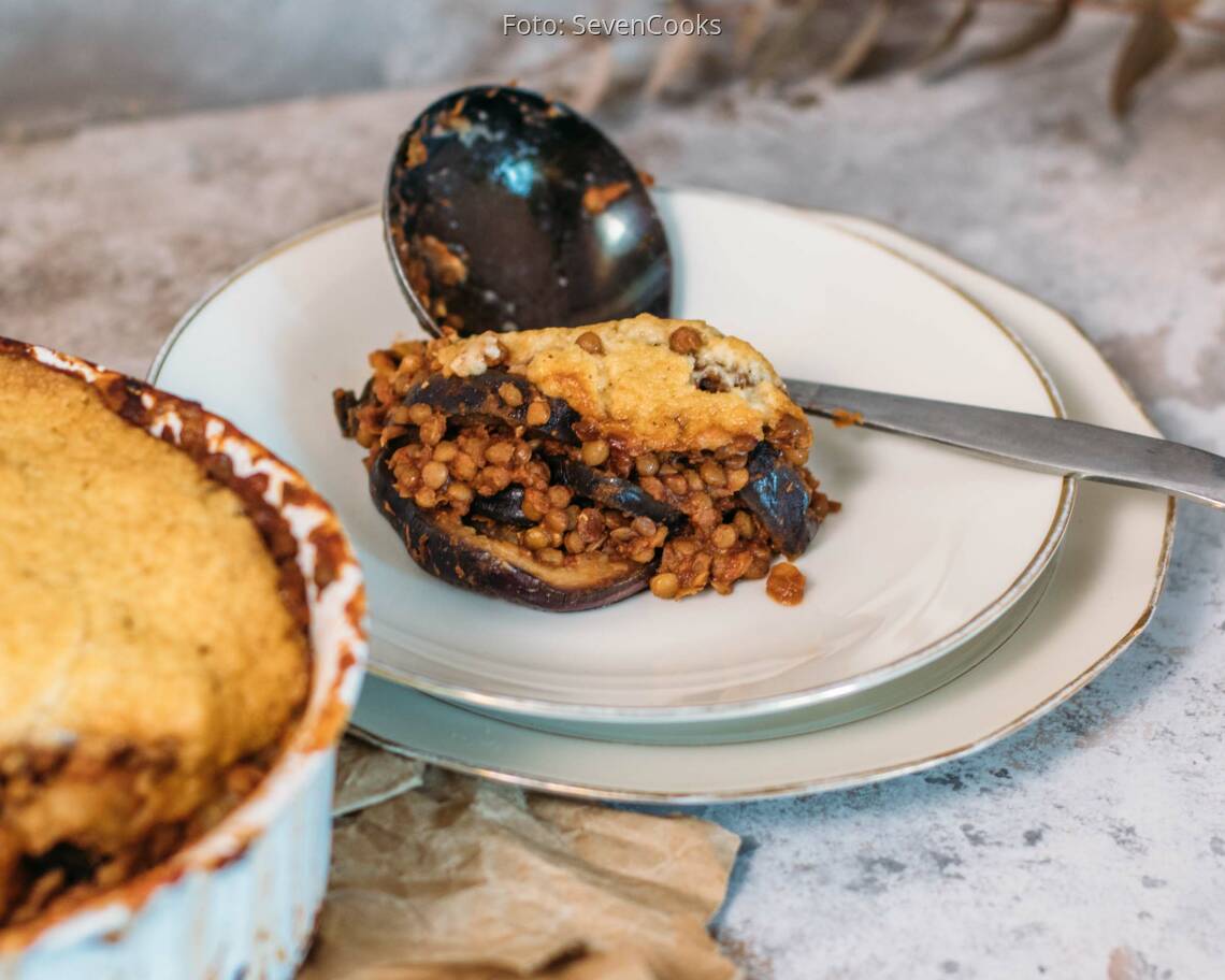 Veganes Rezept: veganes Linsen Auberginen Moussaka_1