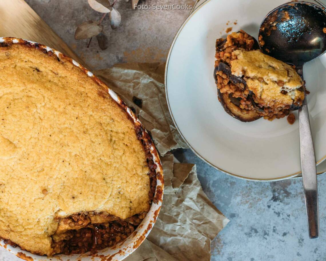 Veganes Rezept: veganes Linsen Auberginen Moussaka_2