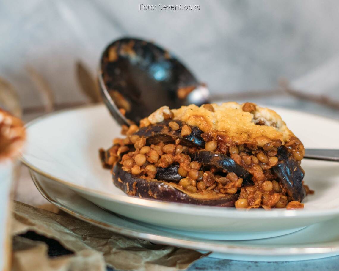 Veganes Rezept: veganes Linsen Auberginen Moussaka_3