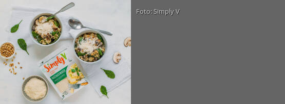 Rezeptbild für "Veganes Risotto mit Spinat und Pilzen"