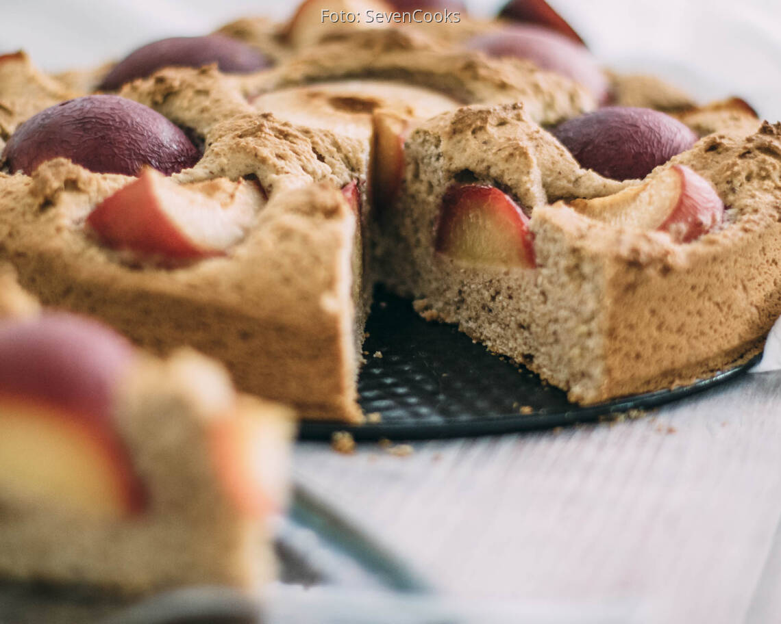 Veganes Rezept: Versunkener Pflaumenkuchen