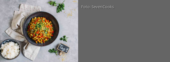 Rezeptbild für "Vielfältiges Meal-Prep 1: Kichererbsen-Zucchini-Curry"