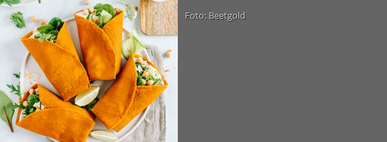 Rezeptbild für "Vollgemüse Karotten-Wraps mit Streichgenuss und Kichererbsen"