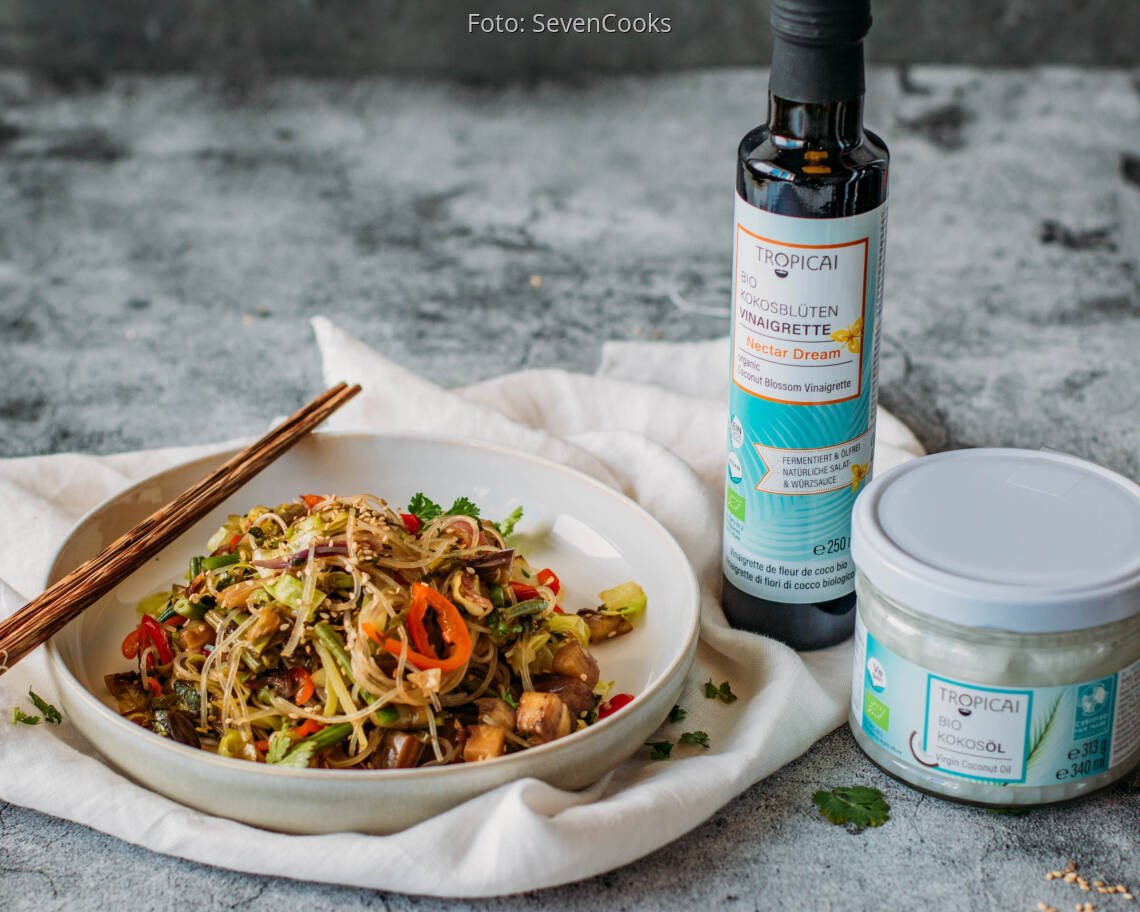 Veganes Rezept: Warmer Glasnudelsalat 2