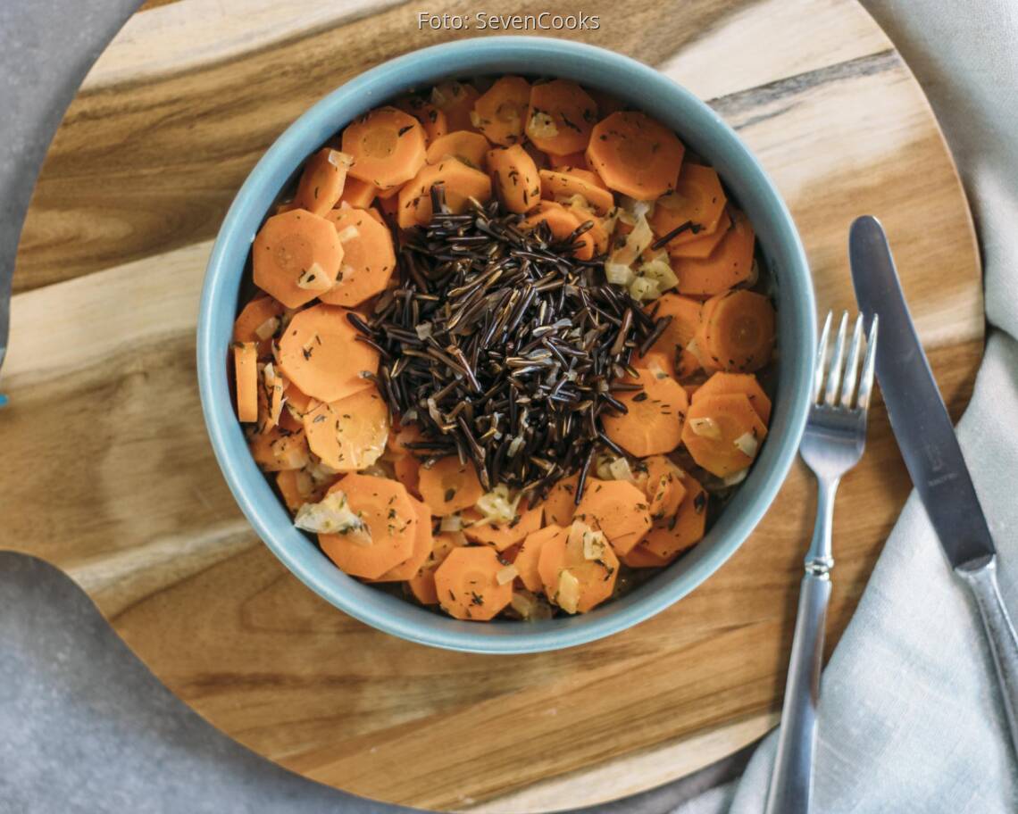 Veganes Rezept: Wildreis mit Karotten-Thymian-Gemüse 2