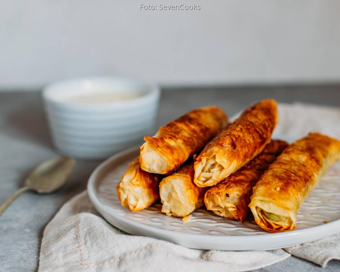 Veganes Rezept: Zigarrenbörek mit Spinat und Zwiebeln_1