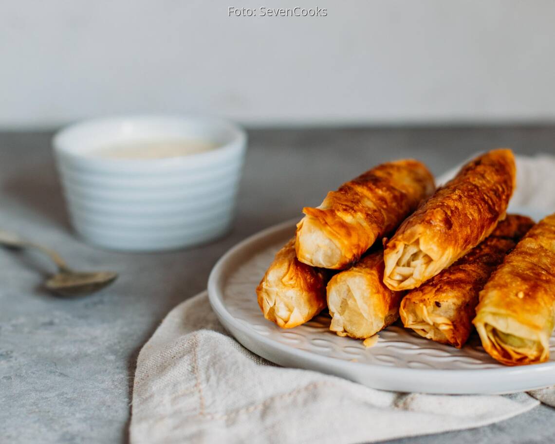 Veganes Rezept: Zigarrenbörek mit Spinat und Zwiebeln_2