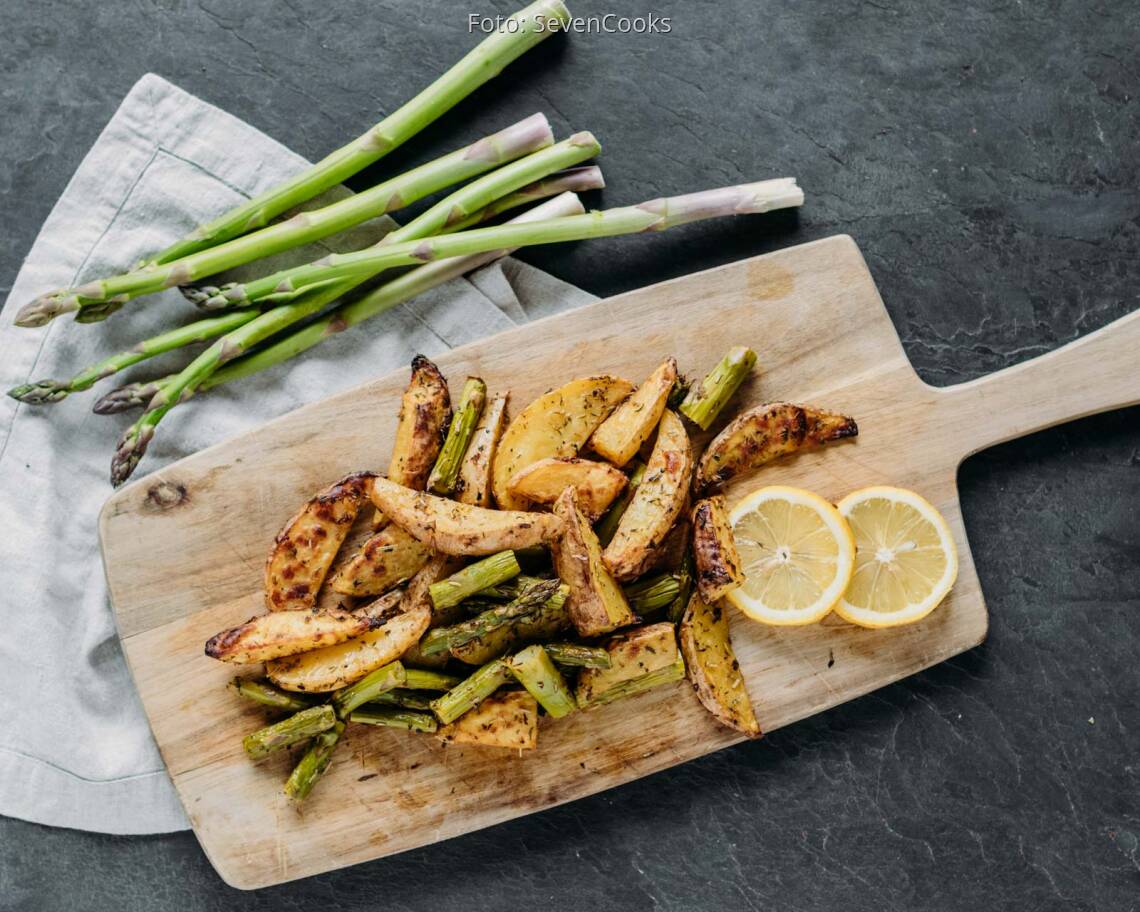 Veganes Rezept: Zitronenkartoffeln mit Spargel 1