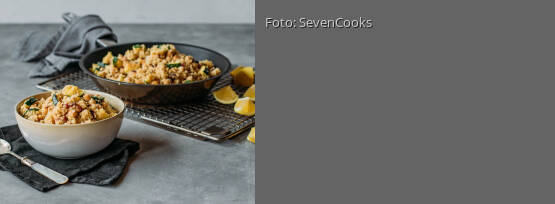 Rezeptbild für "Zitronige Couscous-Kichererbsen-Pfanne mit Zucchini"