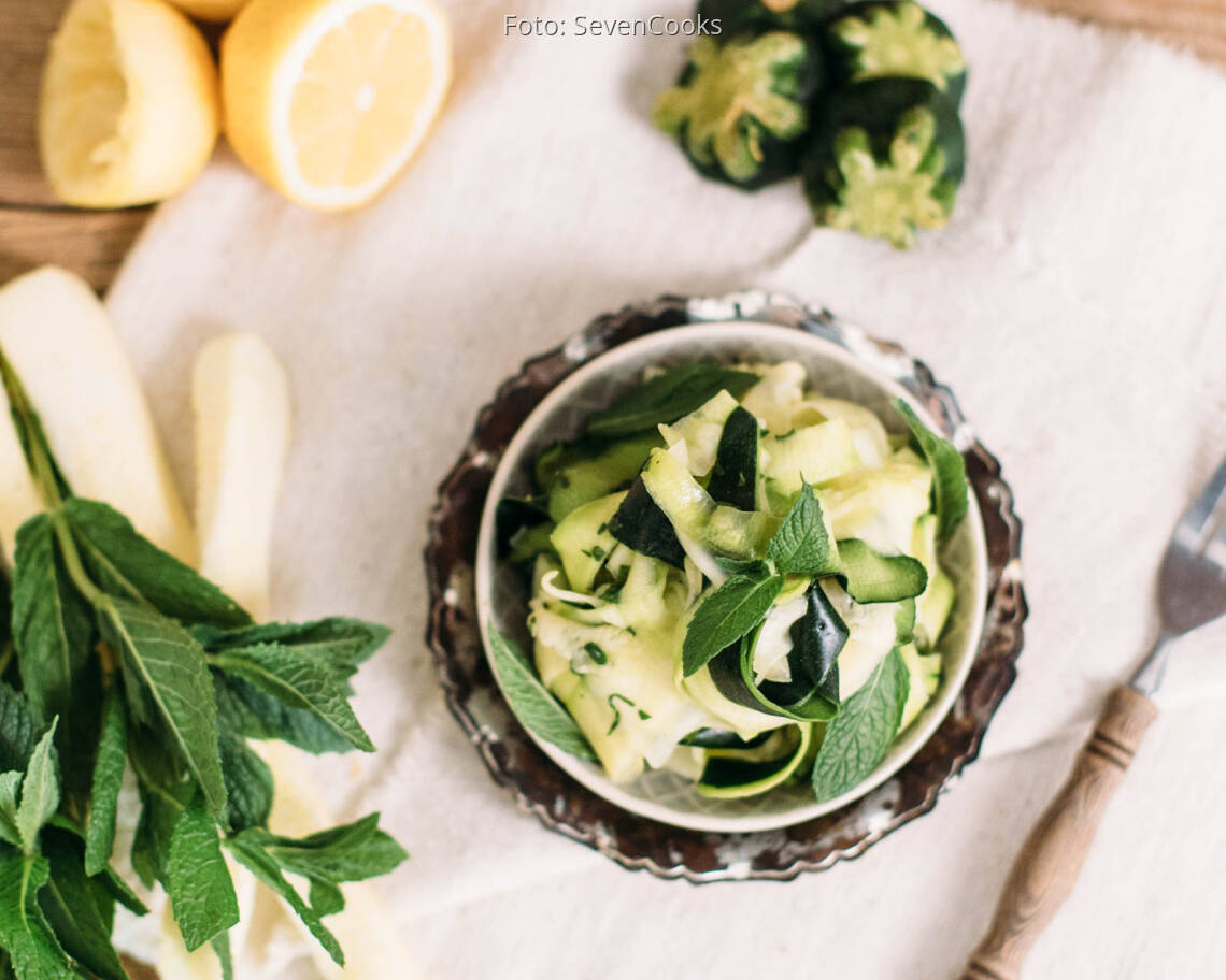 Veganes Rezept: Zucchini-Minz-Salat_3