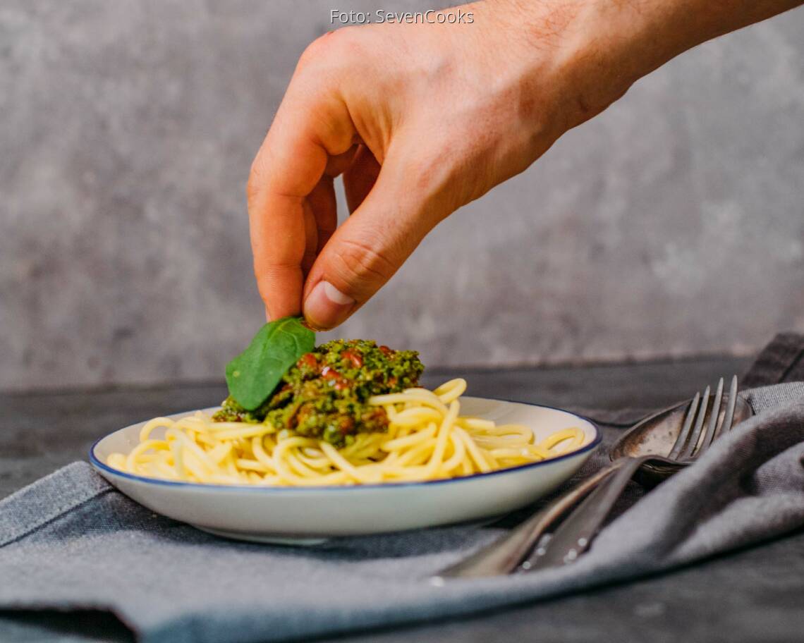 Veganes Spinat Pesto mit Spaghetti 2