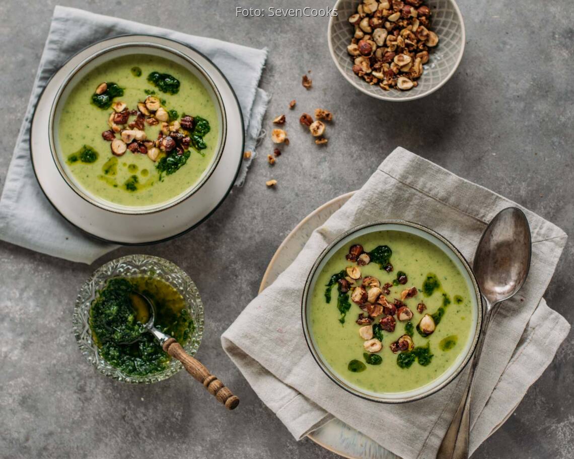 Vegetarisches Gericht: Bärlauch-Blumenkohl-Suppe 2