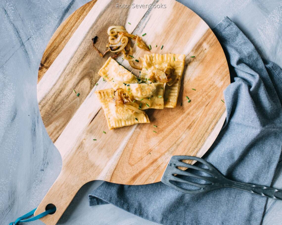 Vegetarisches Rezept: Angebräunte Spinatmaultaschen