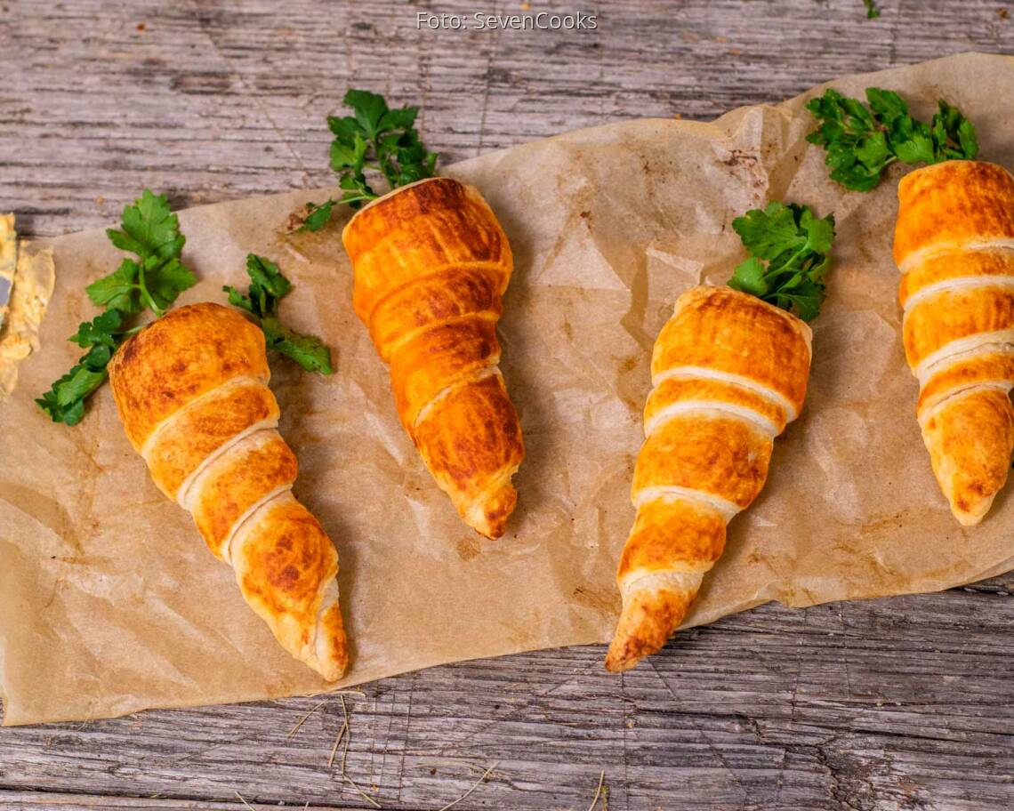 Vegetarisches Rezept Blätterteigkarotten 1