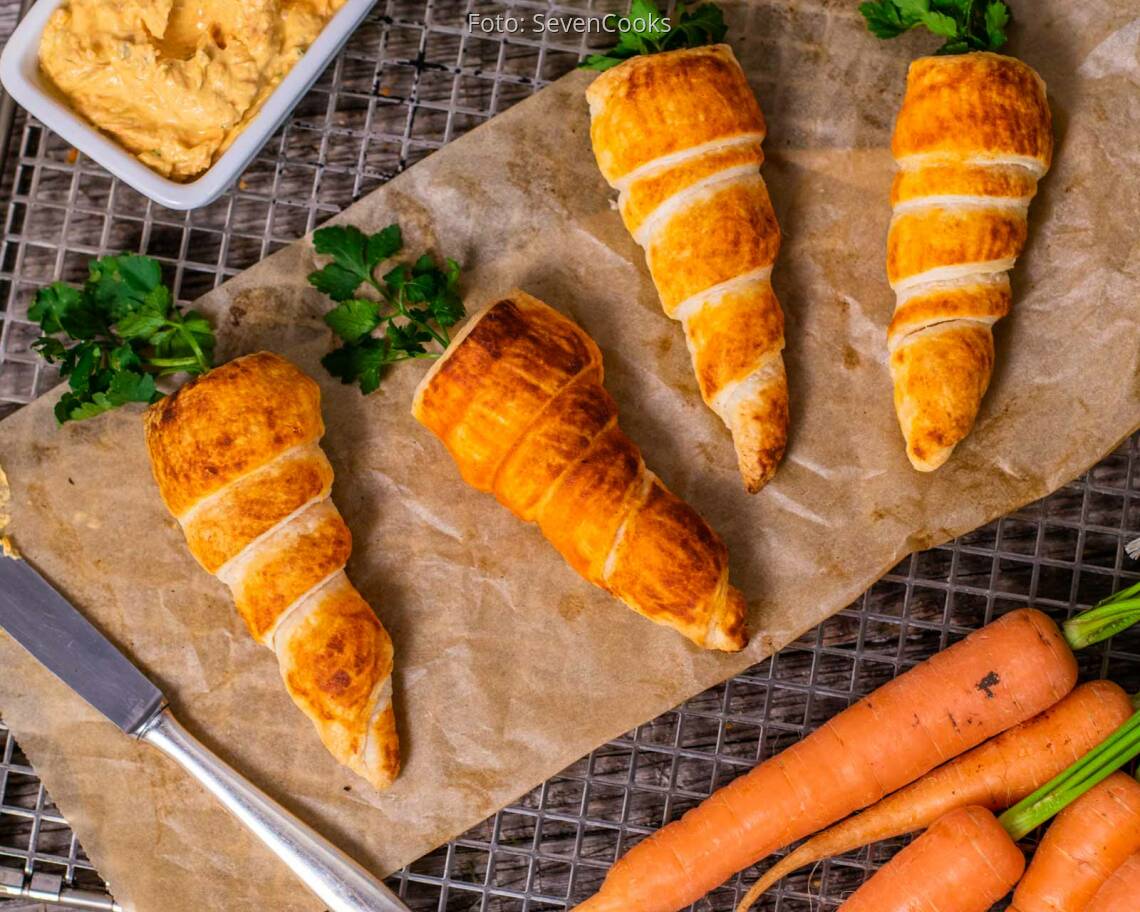 Vegetarisches Rezept Blätterteigkarotten 2