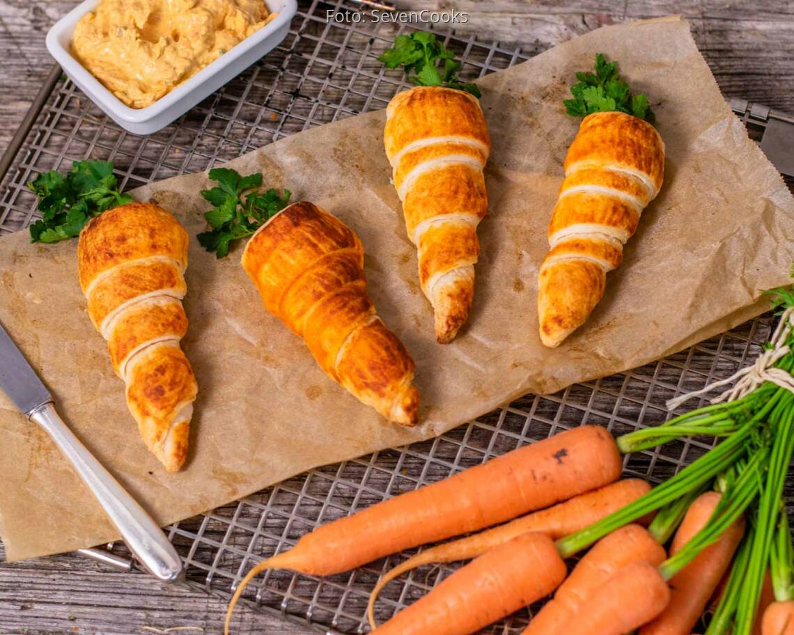 Vegetarisches Rezept Blätterteigkarotten 3