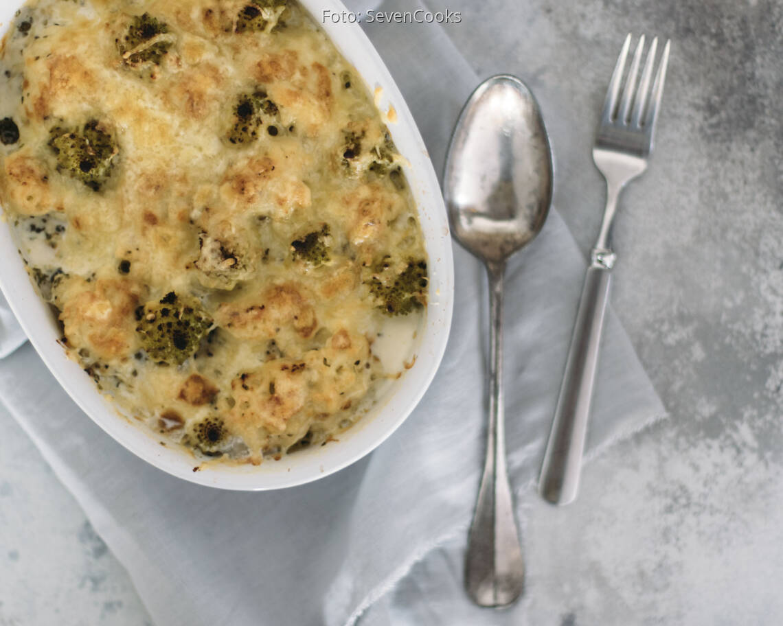 Vegetarisches Rezept: Blumenkohl-Romanesco-Gratin 1