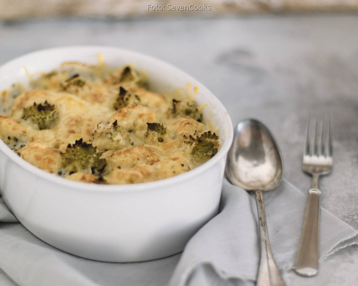 Vegetarisches Rezept: Blumenkohl-Romanesco-Gratin 3