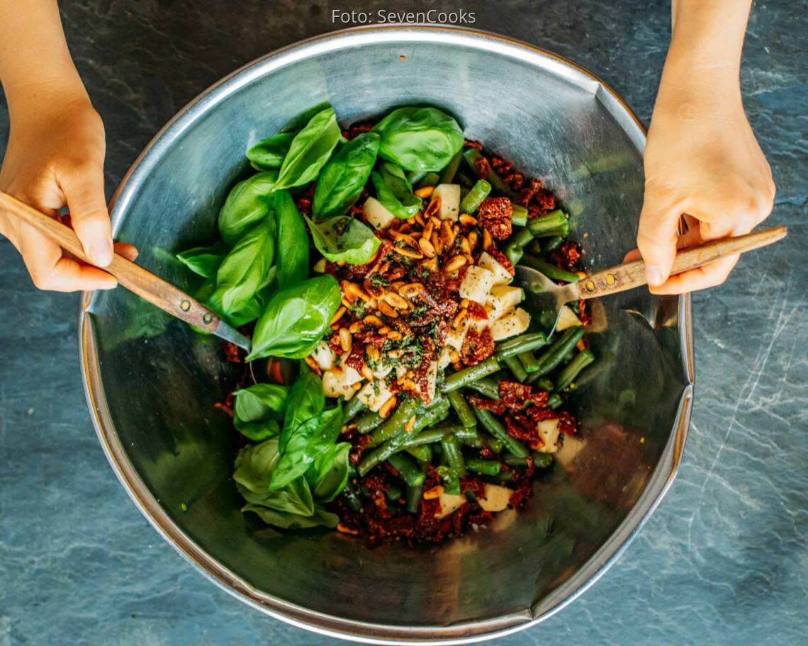 Vegetarisches Rezept: Bohnensalat mit Mozzarella 2