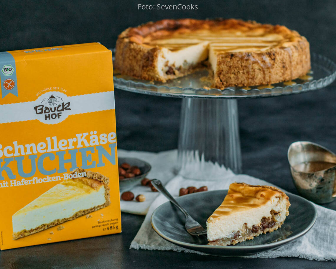 Vegetarisches Rezept: Bratapfel-Käsekuchen mit Karamell 2