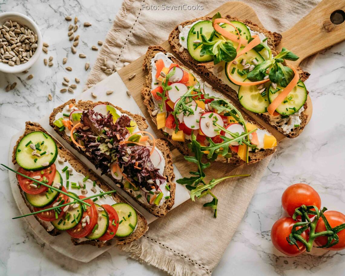 Vegetarisches Rezept: Bunte Brotzeit