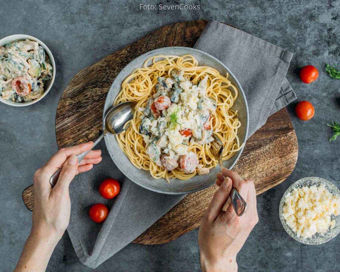 Vegetarisches Rezept: Bunter Pastateller 3