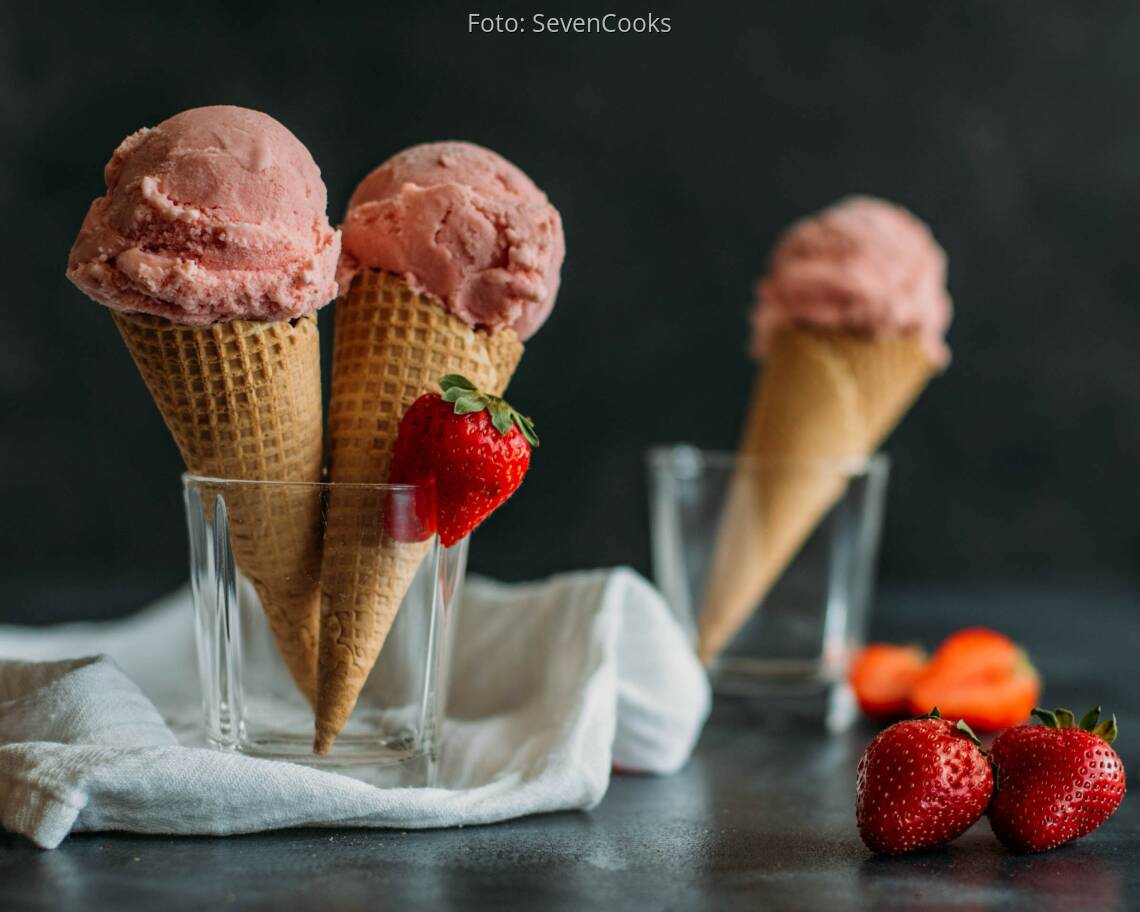 Vegetarisches Rezept: Erdbeereis