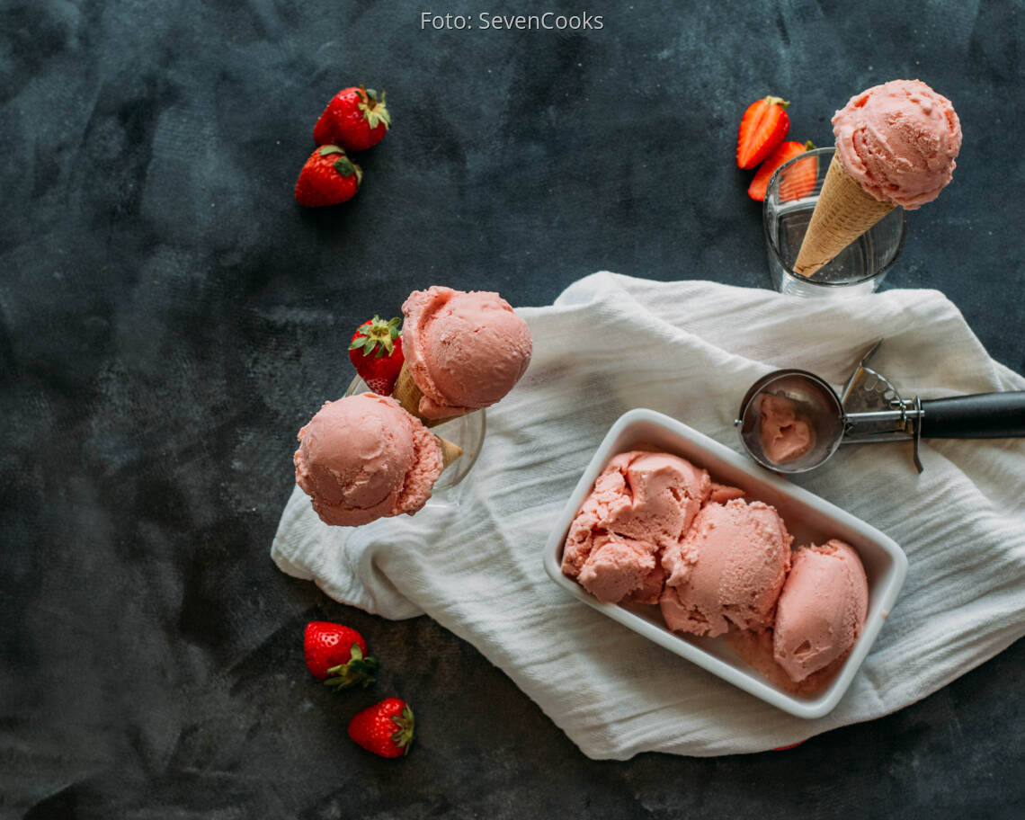 Vegetarisches Rezept: Erdbeereis