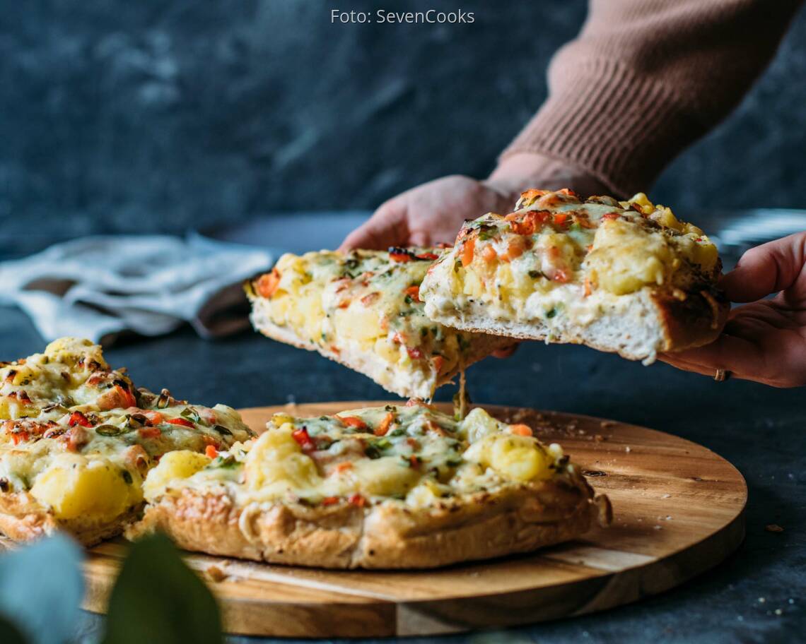 Vegetarisches Rezept: Fladenbrot Pizza "Potato"