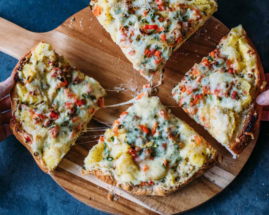 Vegetarisches Rezept: Fladenbrot Pizza "Potato"