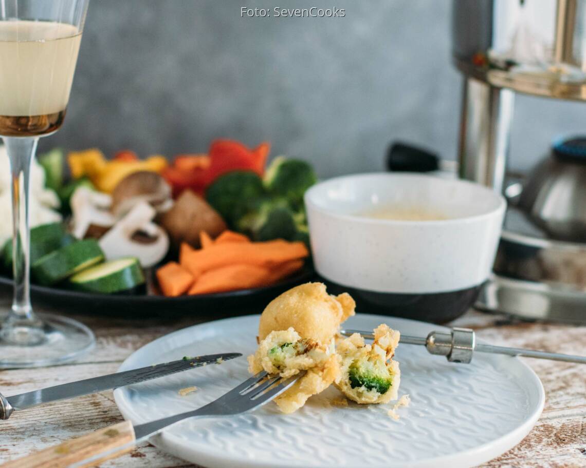 Vegetarisches Rezept: Fettfondue mit Gemüse im Bierteig_2