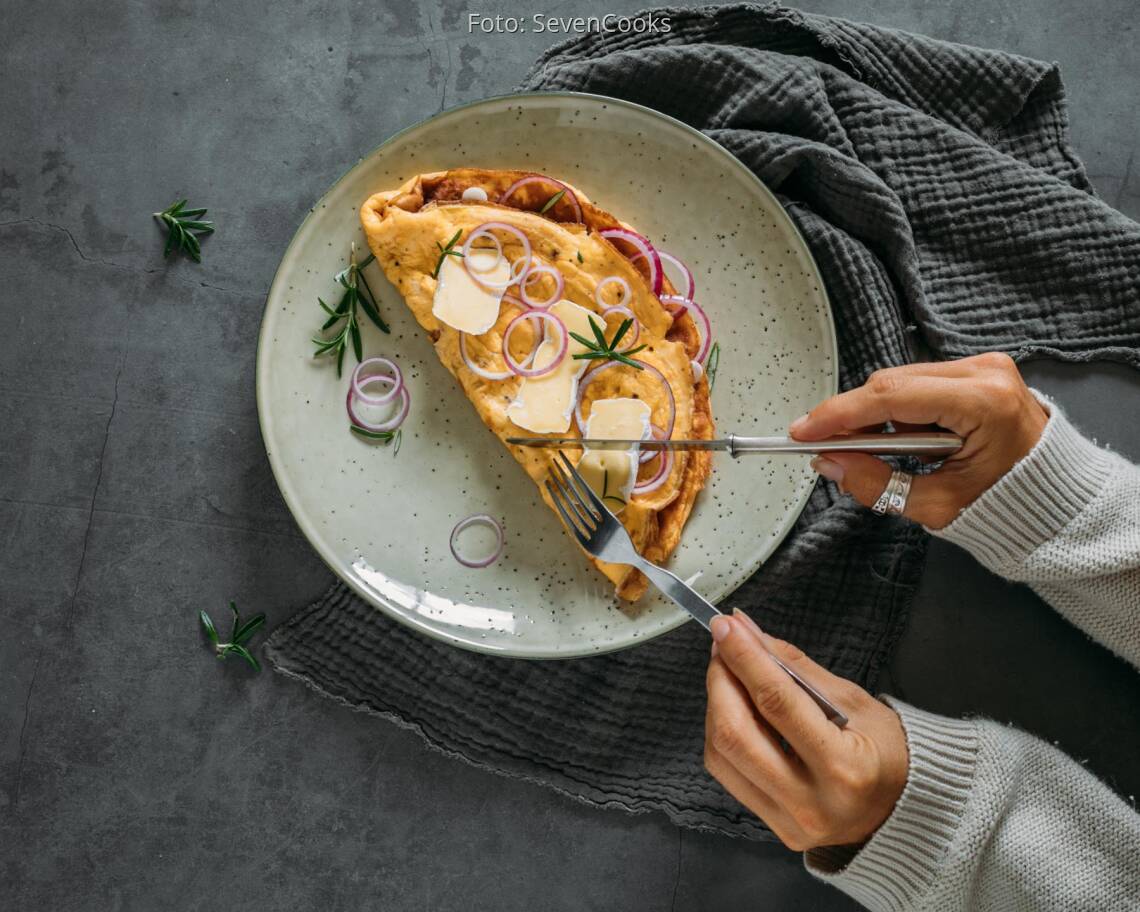 Vegetarisches Rezept: Französisches Omelett mit Brie 2
