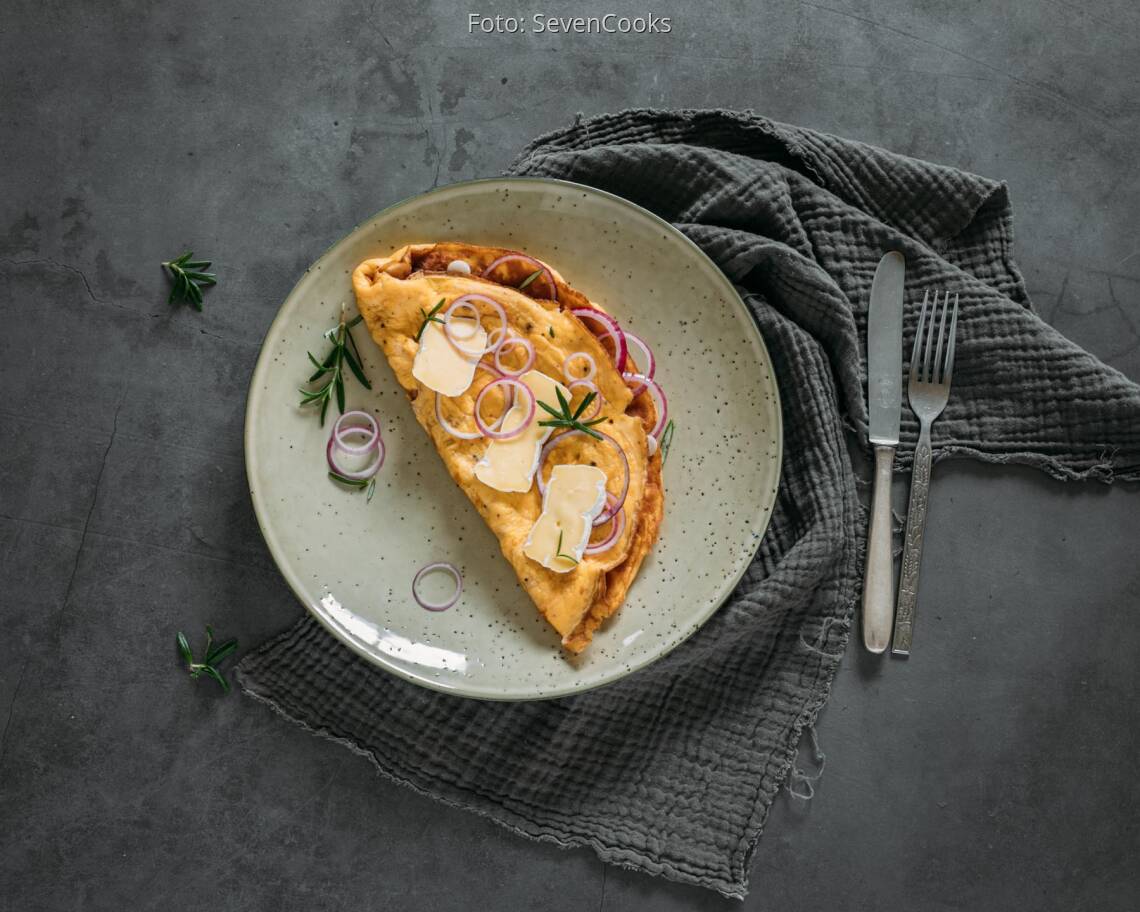 Vegetarisches Rezept: Französisches Omelett mit Brie 3