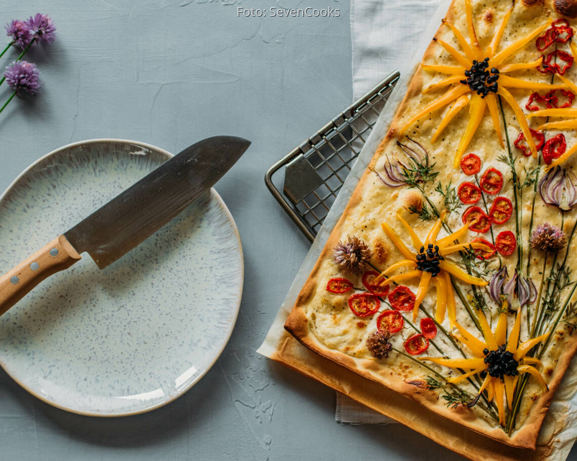 Vegetarisches Rezept: Garten-Flammkuchen