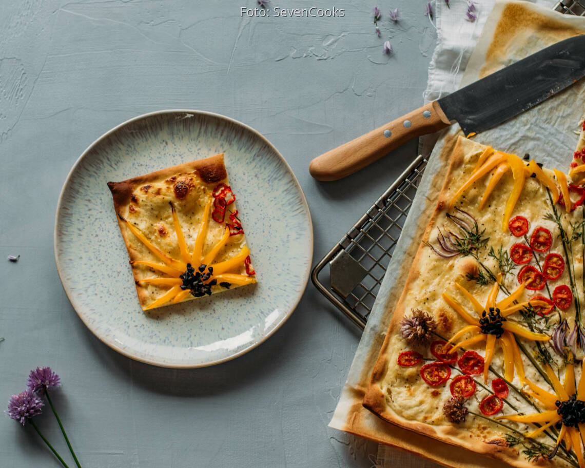 Vegetarisches Rezept: Garten-Flammkuchen