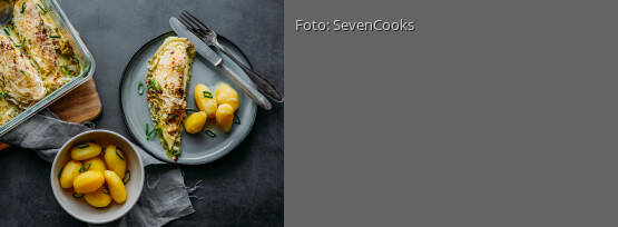 Rezeptbild für "Gebackener Spitzkohl mit Salzkartoffeln"
