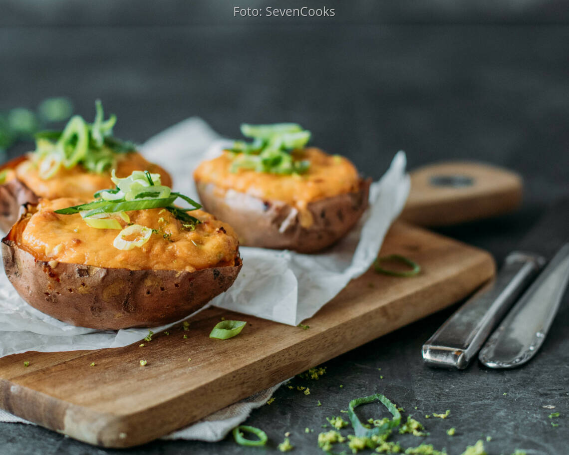 Vegetarisches Rezept: Gefüllte Ofensüßkartoffel 1