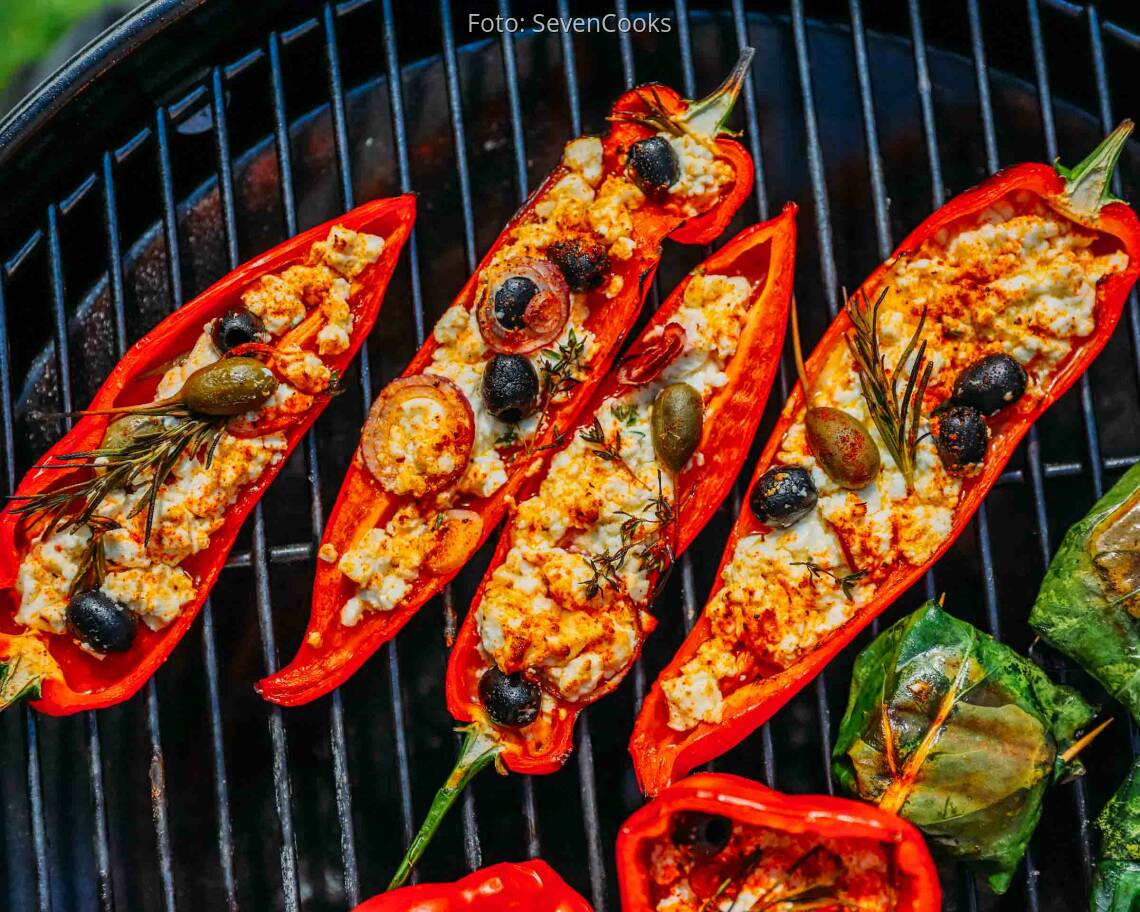 Vegetarisches Rezept: Gefüllte Paprika vom Grill 3