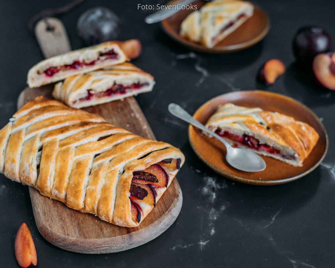 Vegetarisches Rezept: Geflochtener Pflaumenkuchen 1