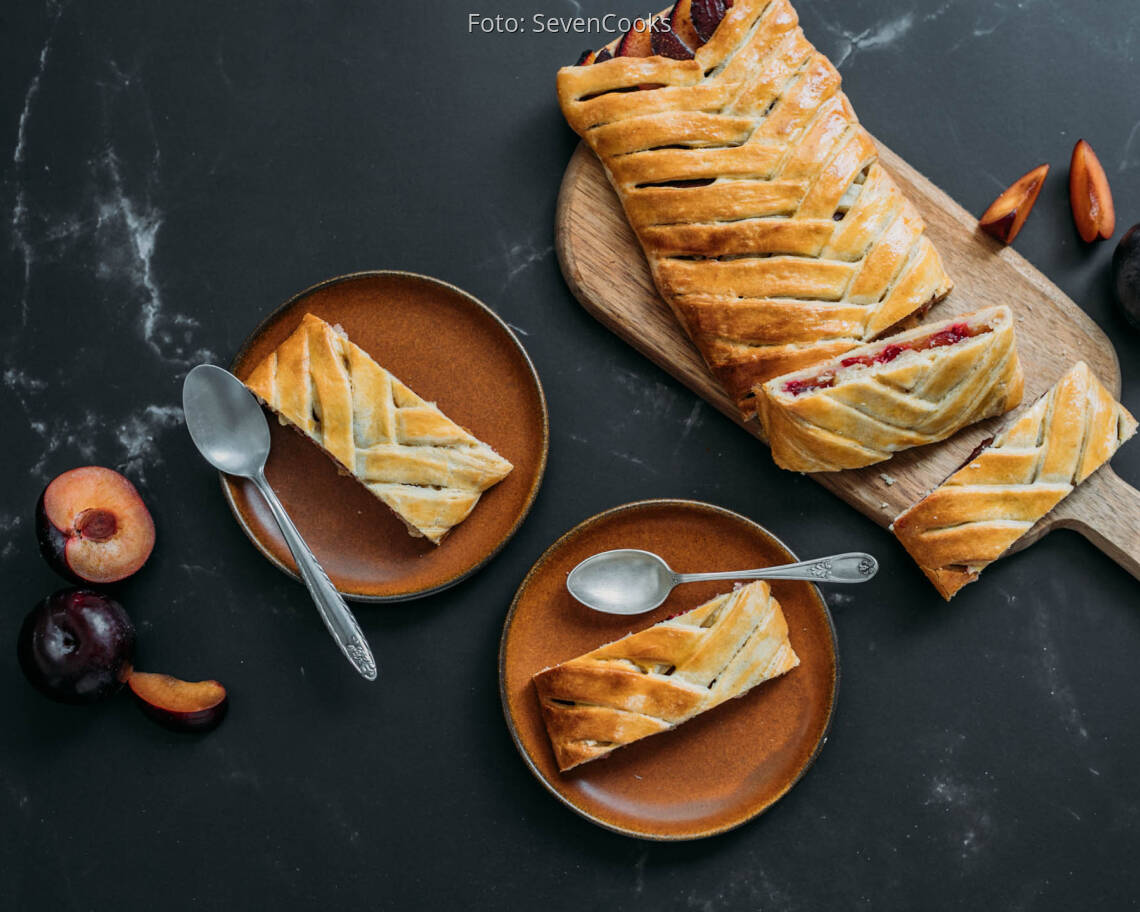 Vegetarisches Rezept: Geflochtener Pflaumenkuchen 2