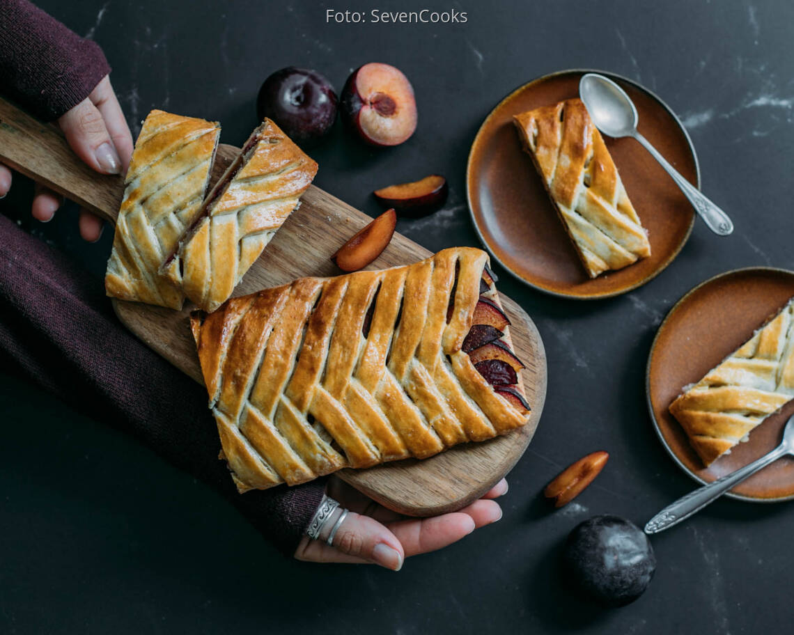 Vegetarisches Rezept: Geflochtener Pflaumenkuchen 3