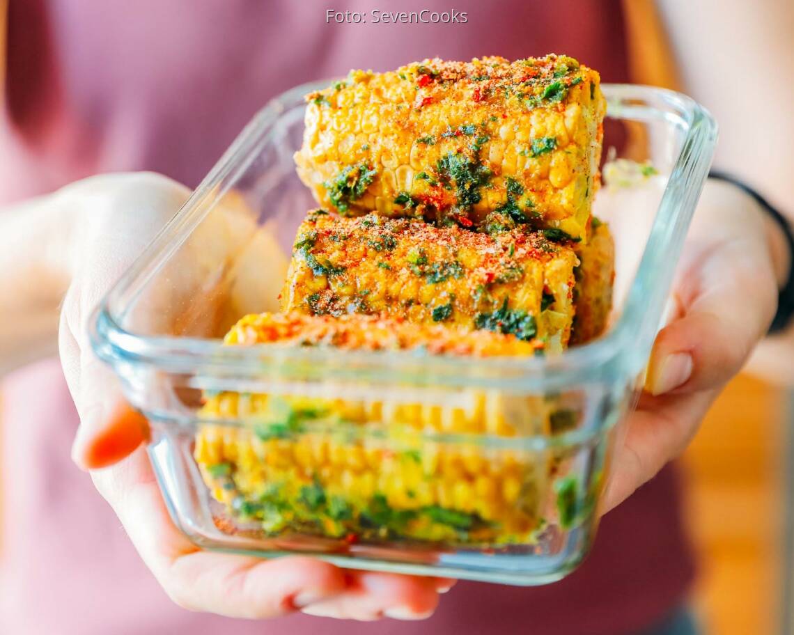 Vegetarisches Rezept: Gegrillter Maiskolben in Orangen-Curryglasur 3