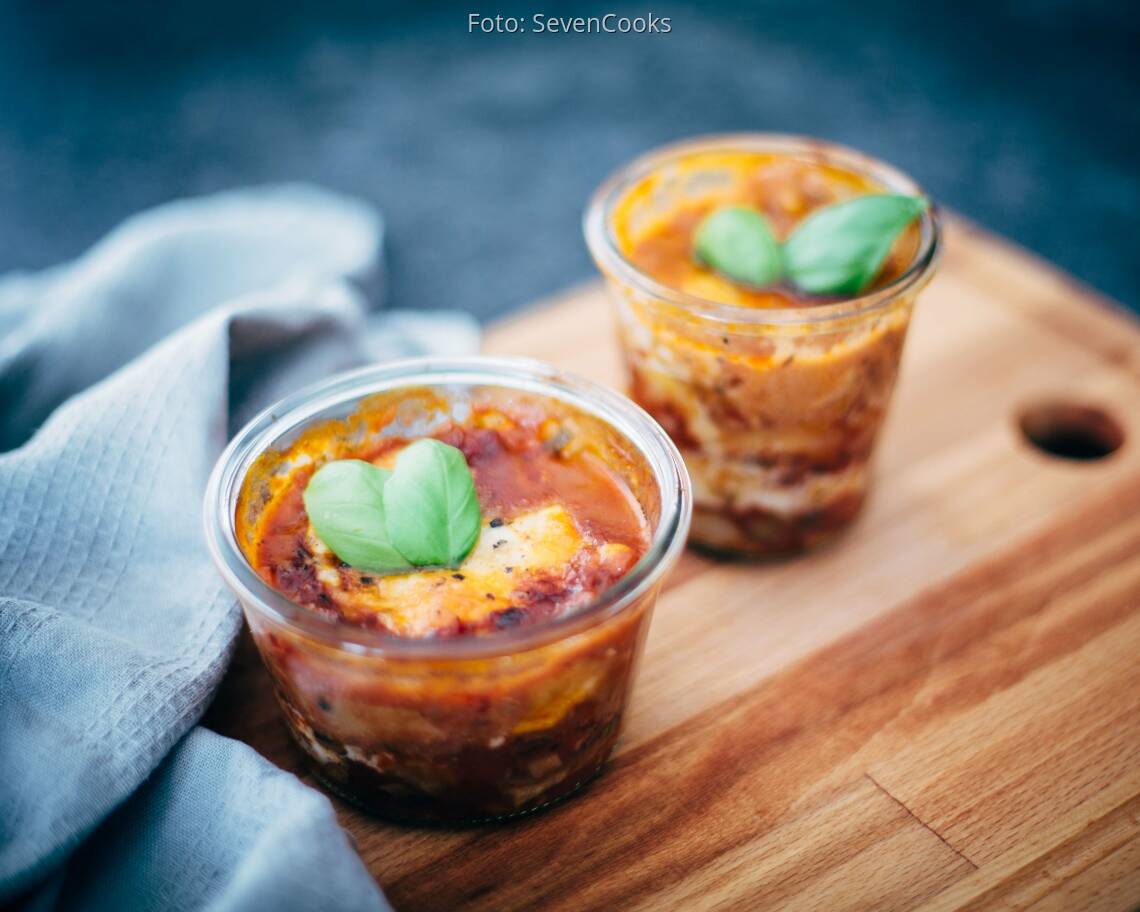 Vegetarisches Rezept: Gemüselasagne im Glas