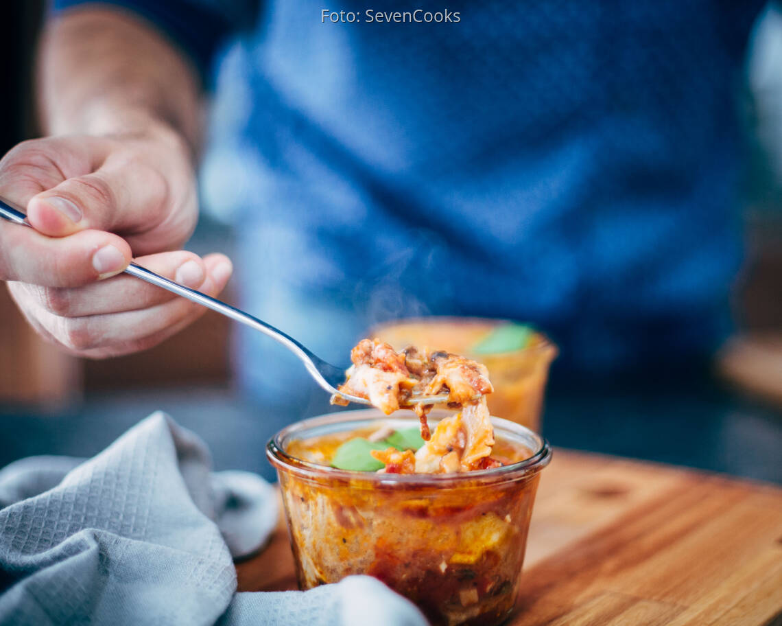 Vegetarisches Rezept: Gemüselasagne im Glas