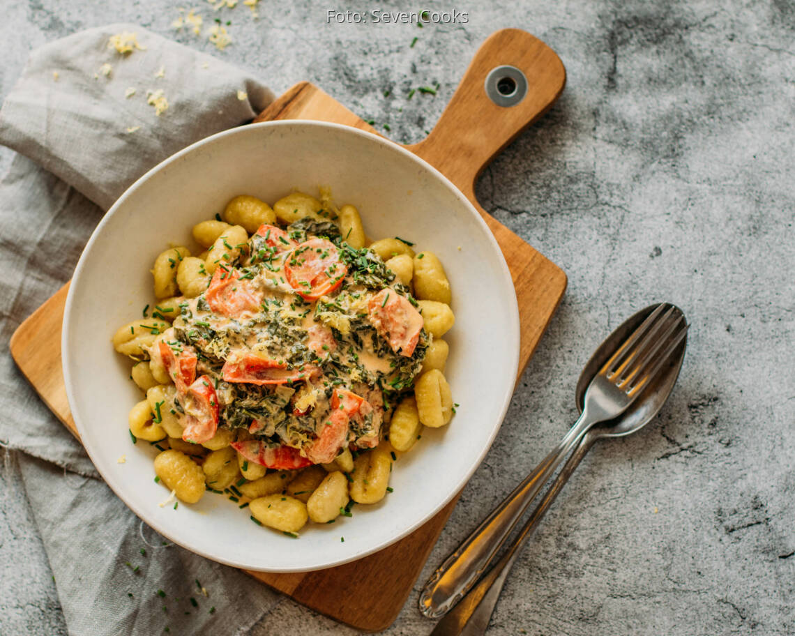 Vegetarisches Rezept: Gnocchi mit Mangold-Gorgonzola-Soße 1