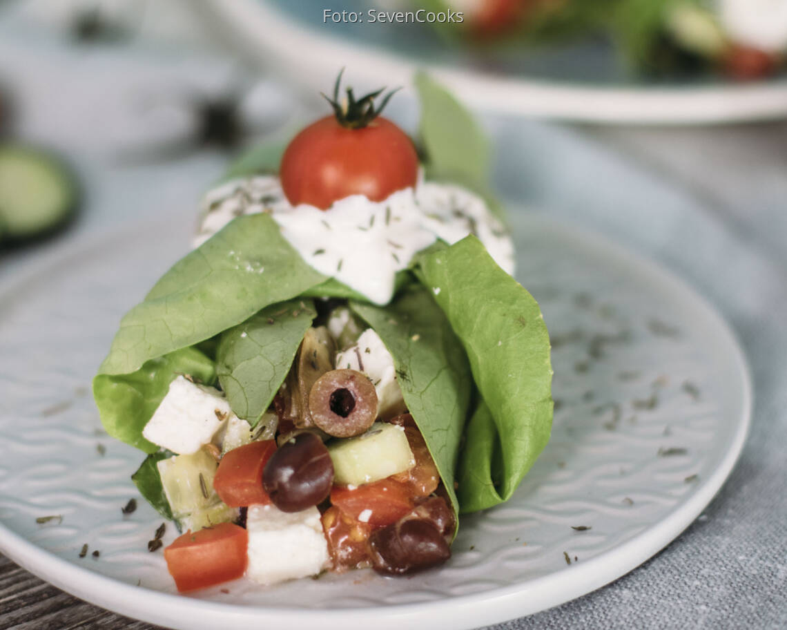 Vegetarisches Rezept: Griechische Kopfsalat-Wraps_1