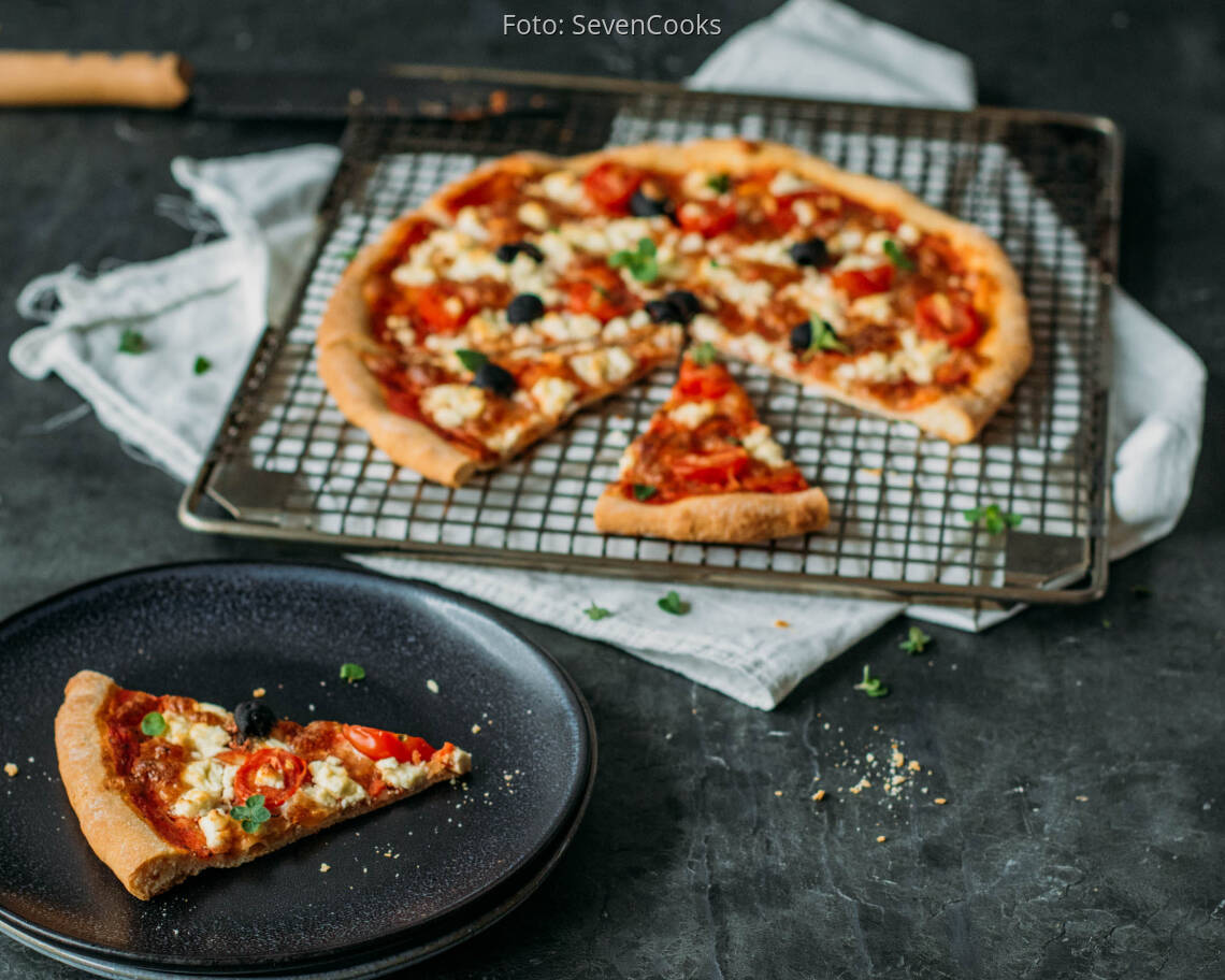 Vegetarisches Rezept: Griechische Pizza 3