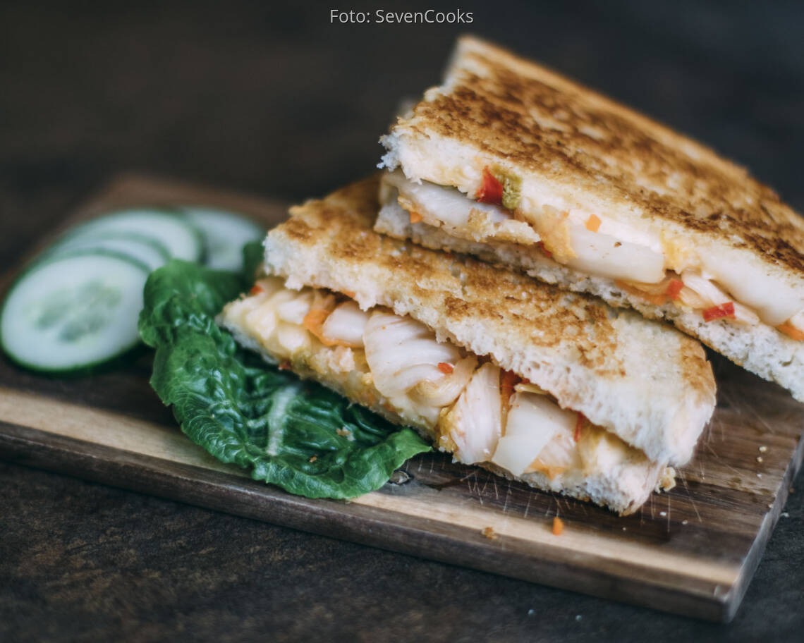 Vegetarisches Rezept: Grilled Cheese Sandwich mit Kimchi